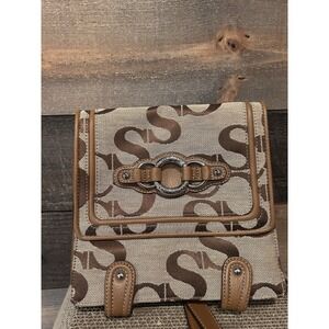 SOPHIA CAPERELLI Crossbody Signature Organizer‎ Purse Brown Leather